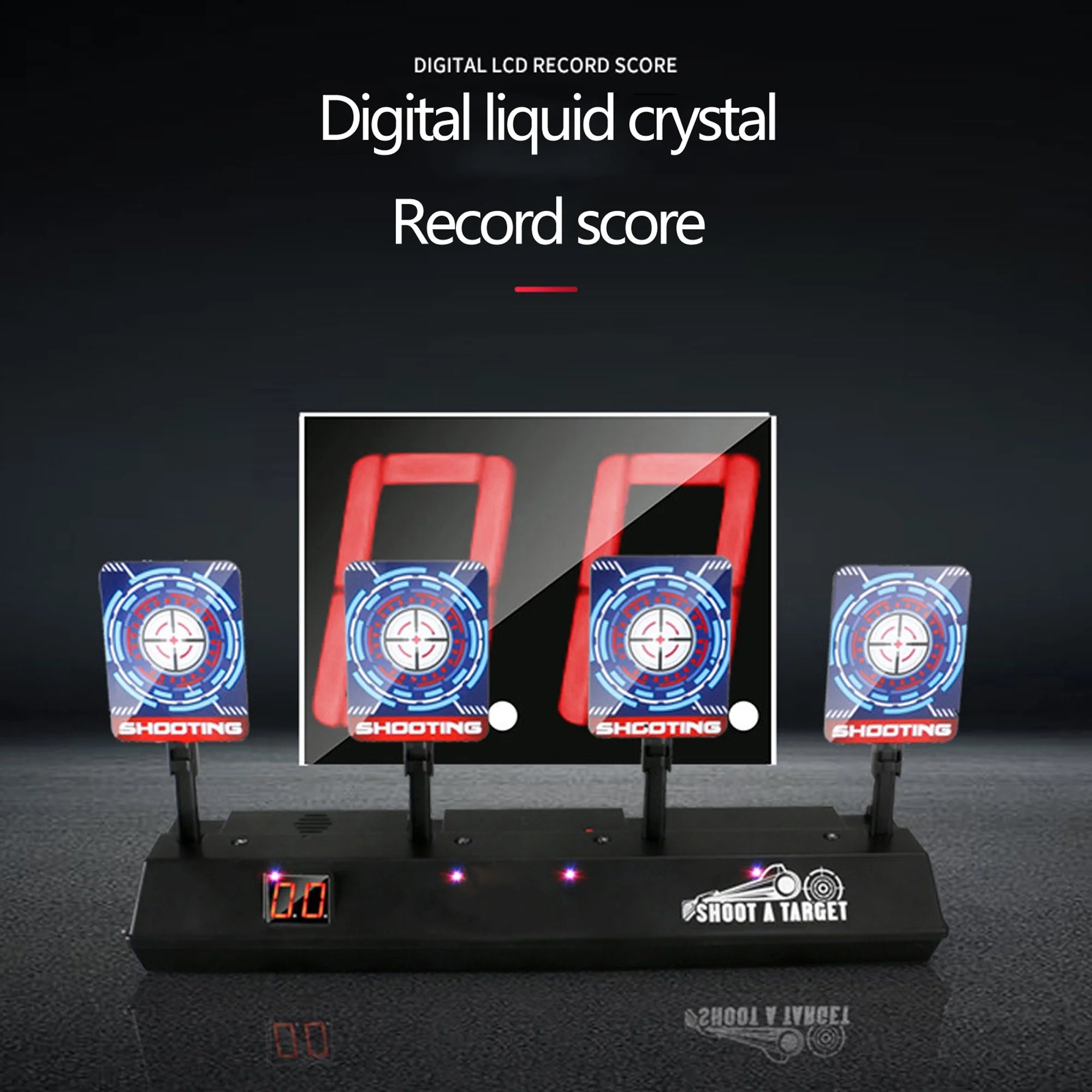 Electronic Scoring Shooting Targets, 4 Targets LED Light Auto Reset P15814