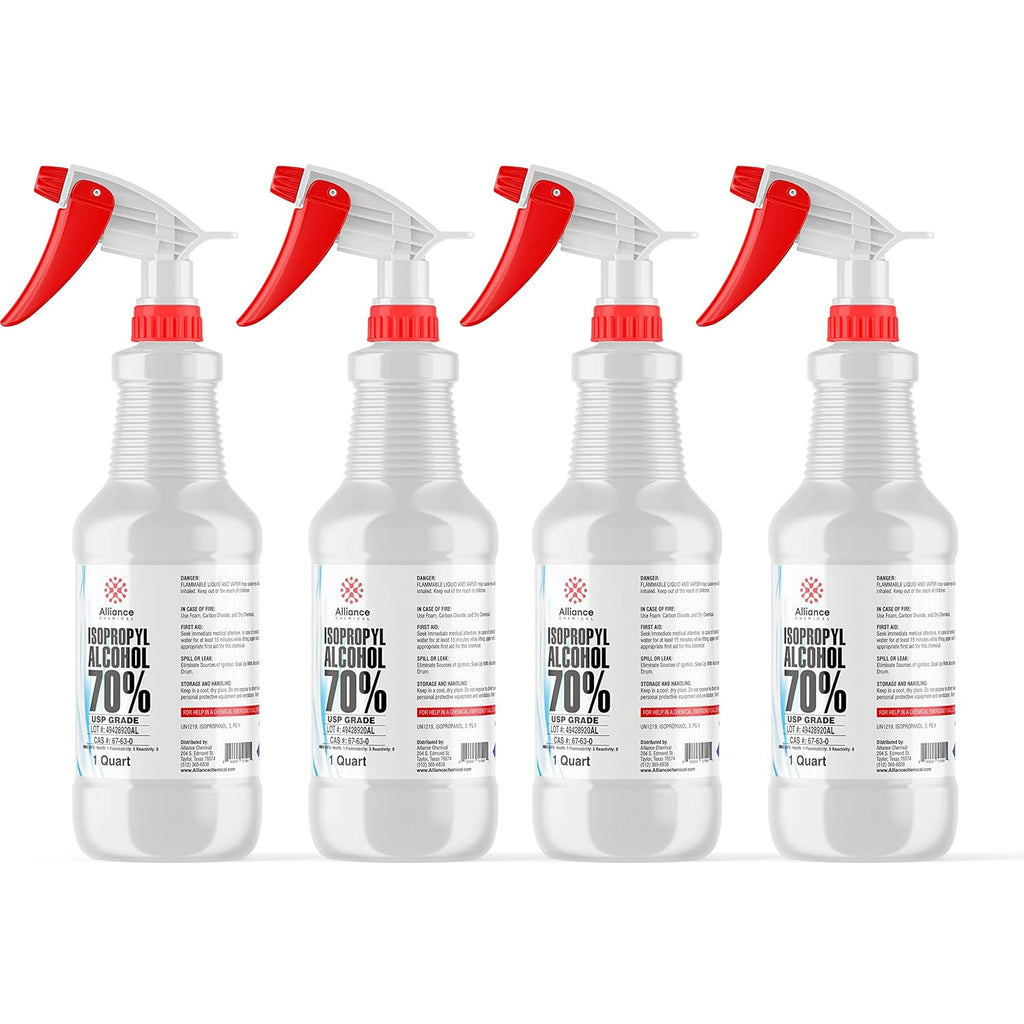 Isopropyl Alcohol 70% USP Grade 4 x 32 FL Oz Spray Bottle I189