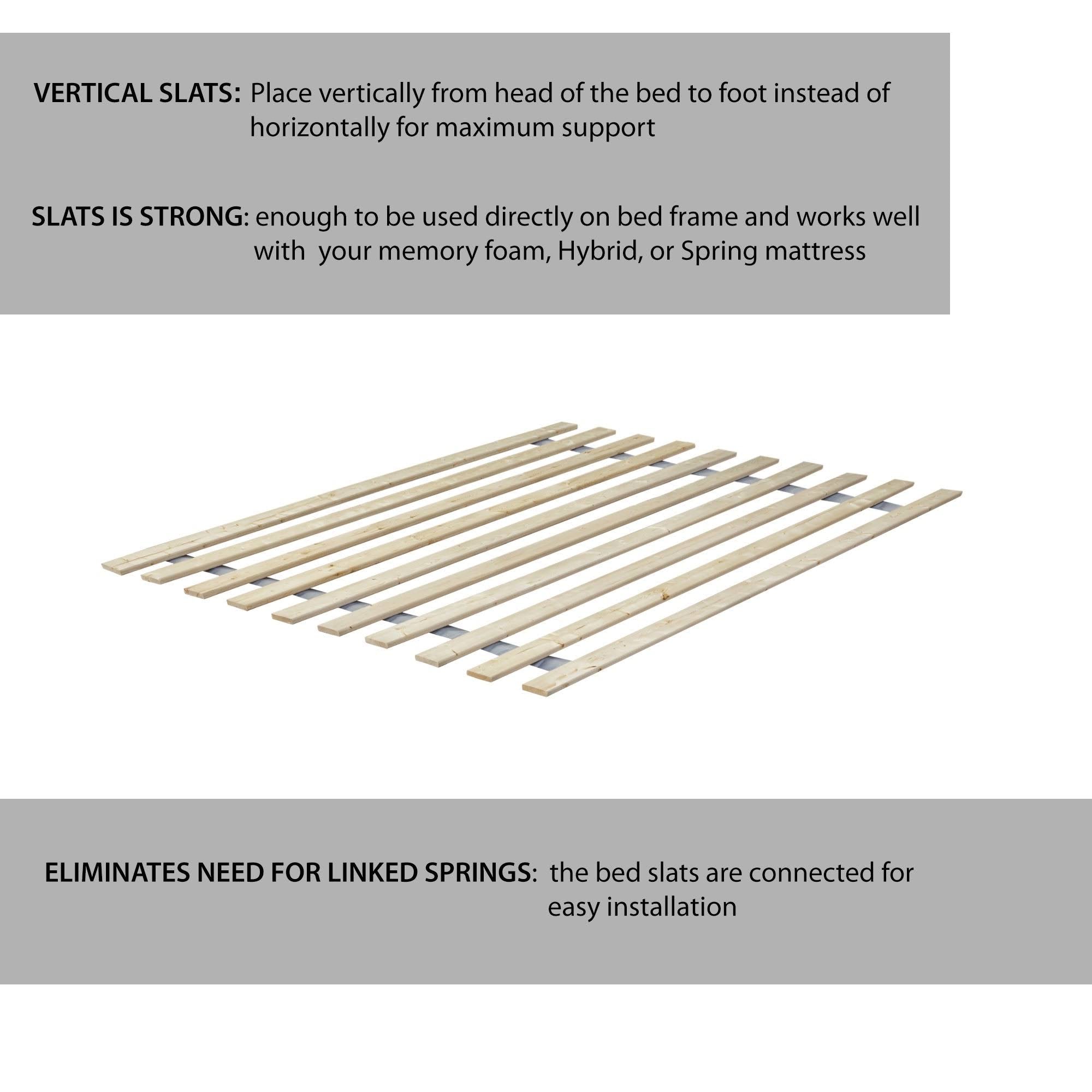 Twin XL Heavy Duty Wooden Mattress Support Bed Slats F741