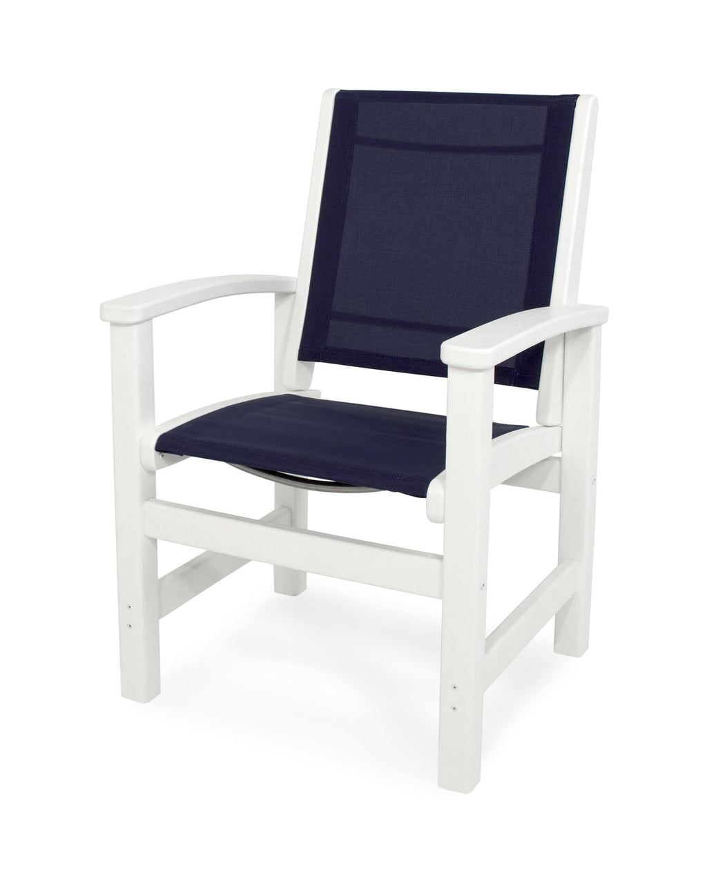 White / Navy Blue Sling Dining Chair F161897