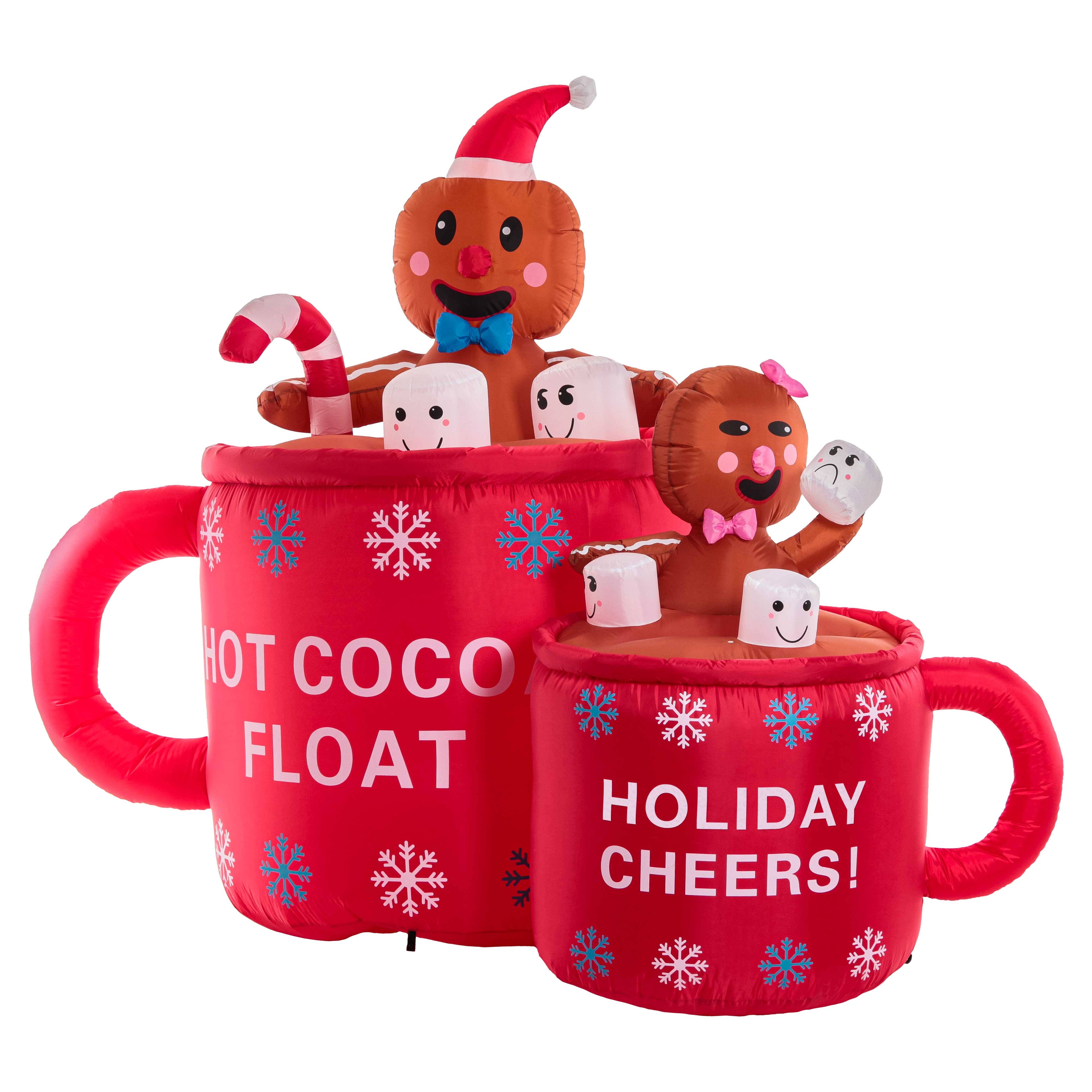 6 Foot Inflatable Hot Cocoa Mug Float with LED Lights J1389
