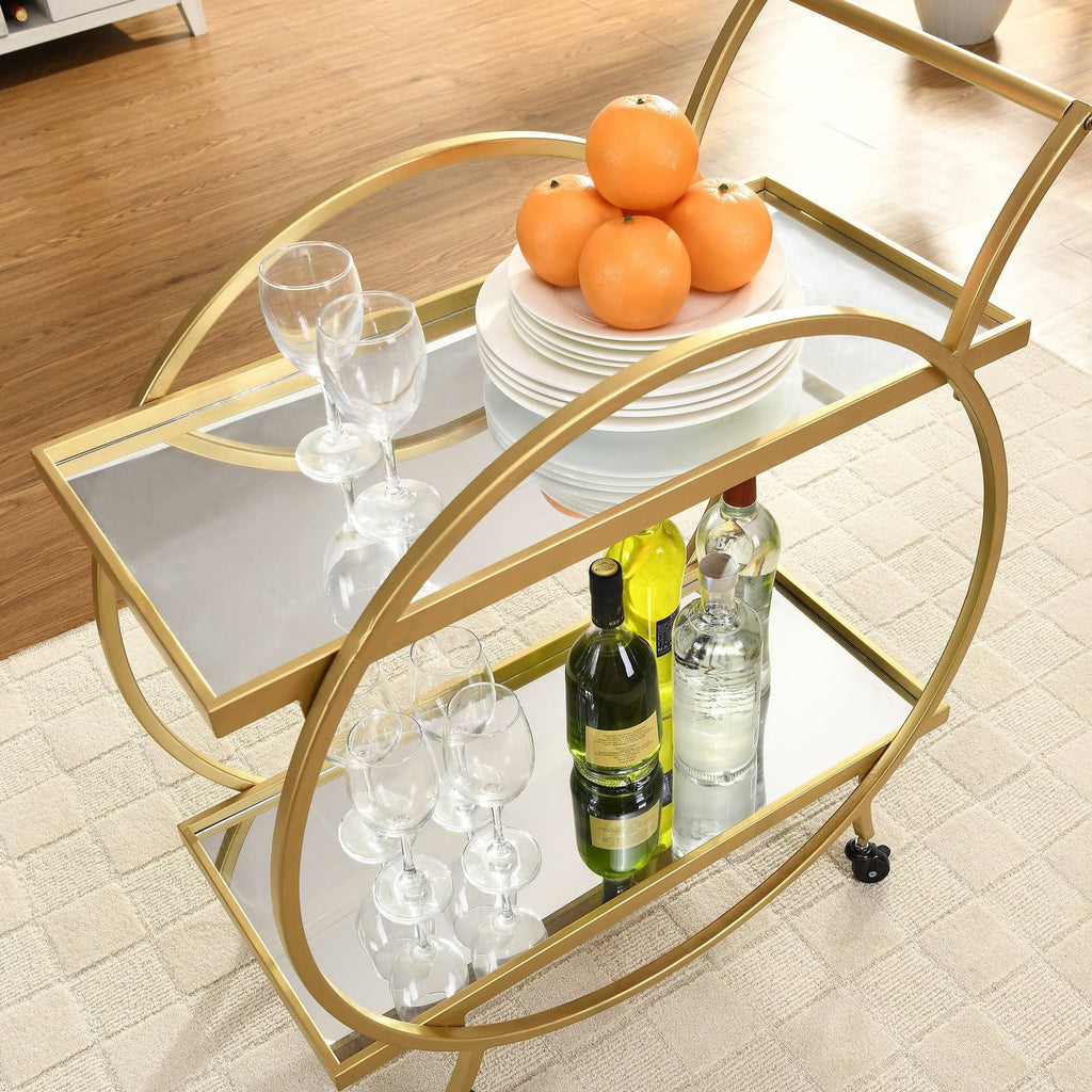 Gold/Brown Bar Cart M8646