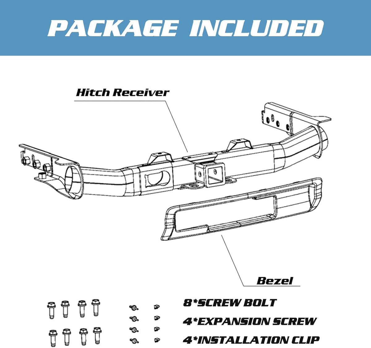 2 Packs Black Trailer Hitch Receiver and Bezel Set Z32021
