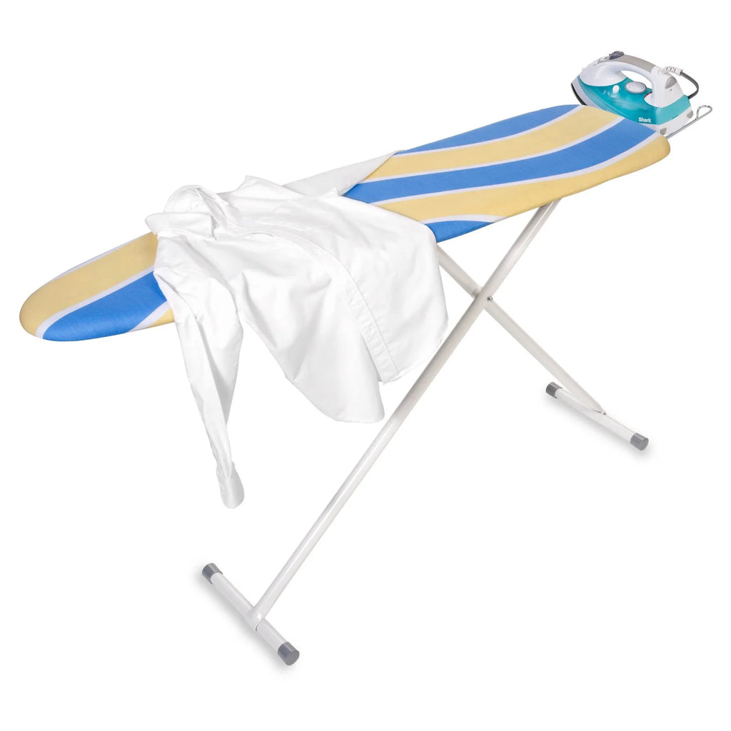 Blue/Yellow Ironing Board with 2-Leg Stand and Iron Rest W407