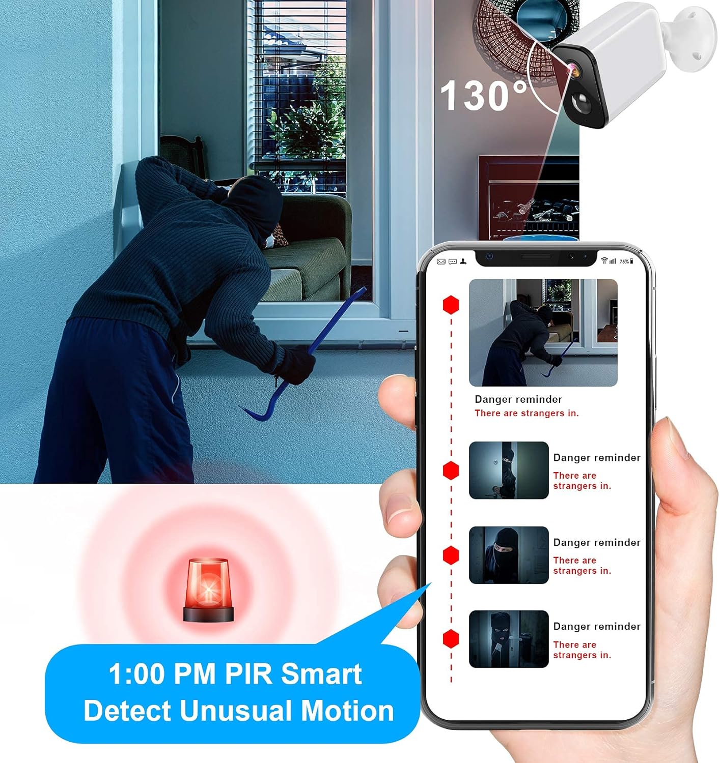 Wireless 1080P WiFi Outdoor Security Camera with Night Vision and Motion Detection H8886