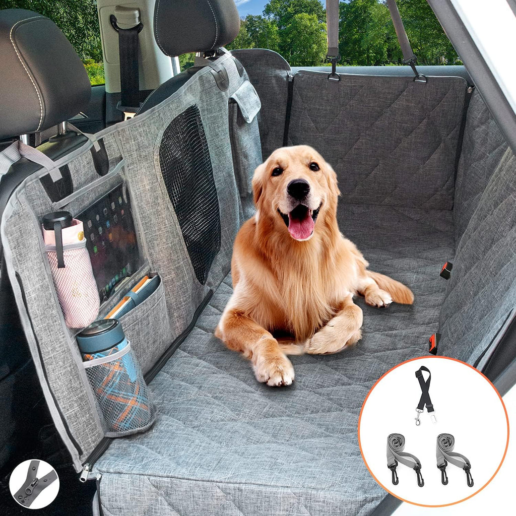 Waterproof Dog Car Seat Cover with Mesh Window, Pack of 2 E44830