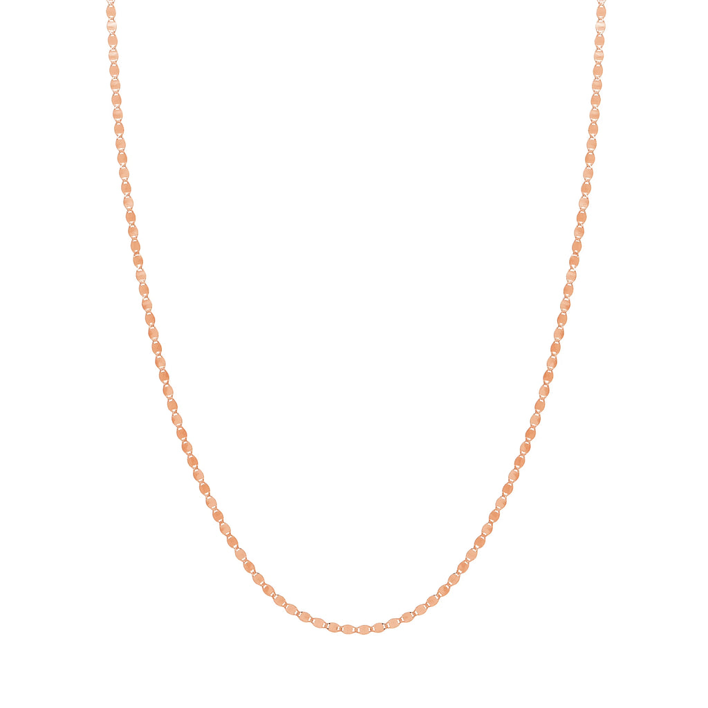 14K Rose Gold 16" Diamond Cut Chain Necklace G398
