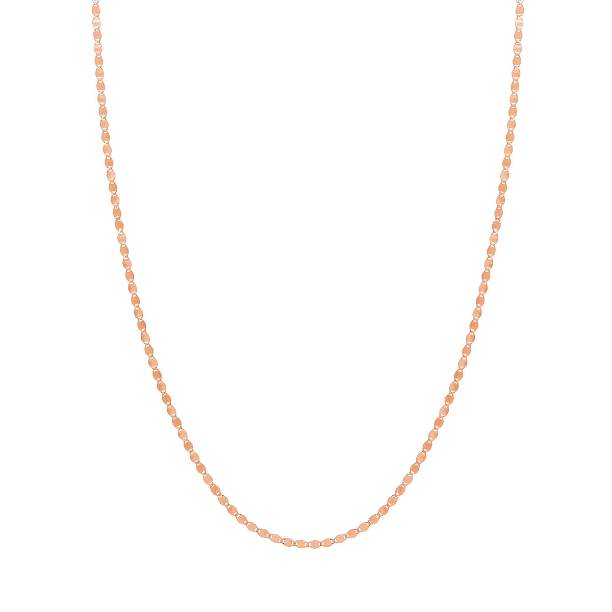 14K Rose Gold 16" Diamond Cut Chain Necklace G398