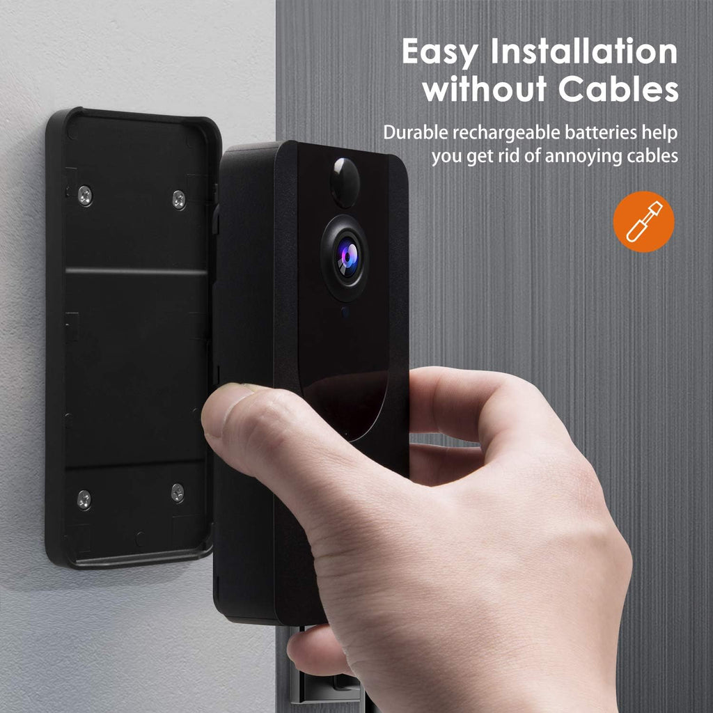 Wireless Doorbell Camera 1080P with Chime, PIR Motion Detection, IP65 Waterproof, 2-Way Audio M5475