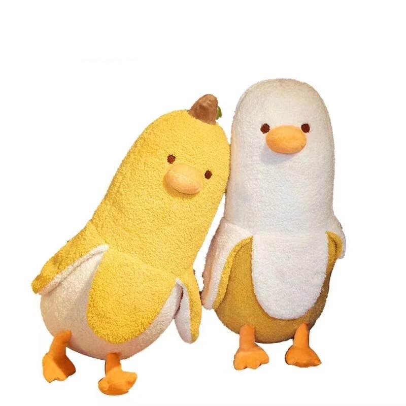 Kawaii Banana Duck Plush Toys 27CM Soft Down Cotton Cartoon Cushion X5482