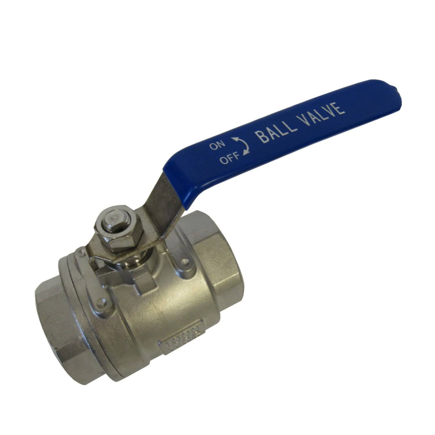 Full Port Ball Valve, 3x22 NPT, 2 Piece, 304 Stainless Steel Y2680