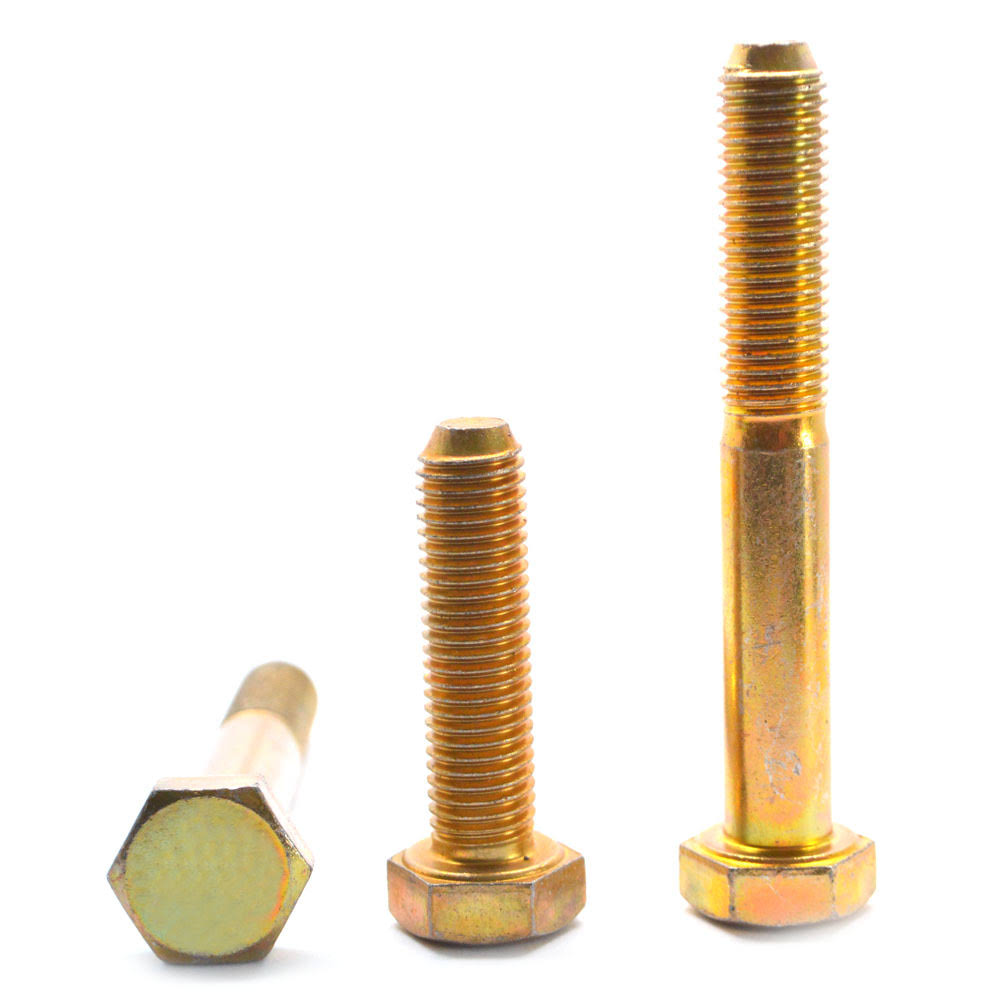 1/4-20 x 2 1/4 Coarse Thread Grade BD Hex Cap Screw - USA Alloy Steel Yellow Zinc Plated L16812
