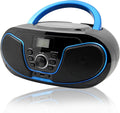 Portable Top-Loading CD MP3 Player Boombox with Bluetooth Stereo, FM Radio, Aux Line in, Headphone Jack, USB Port L87354