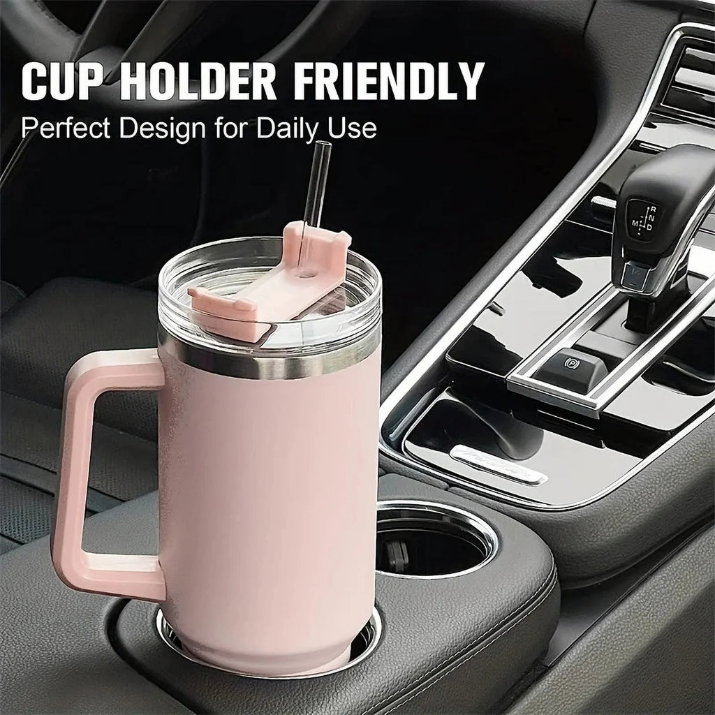 Green 1200ML 304 Stainless Steel Insulated Water Bottle with Handle Straw Q973116