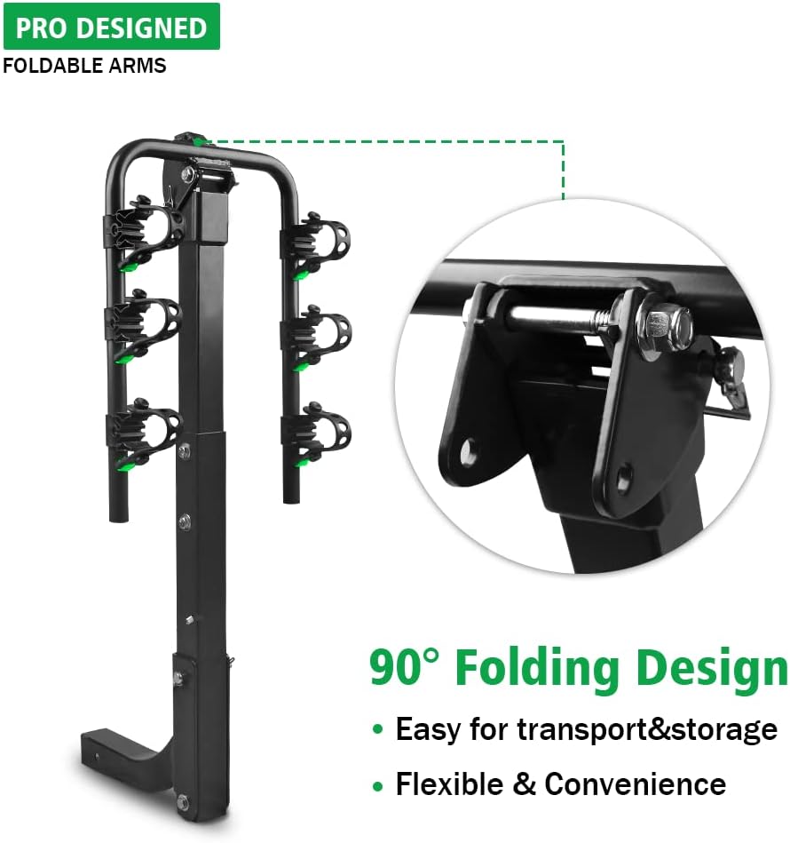 3 Bike Hitch Rack with 2-Inch Receiver Double Foldable Rack B27098