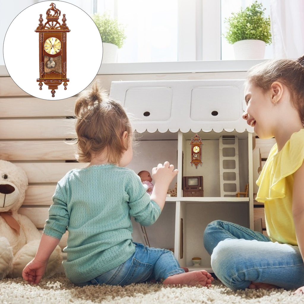 Metal Dollhouse Hanging Clock Toy G840