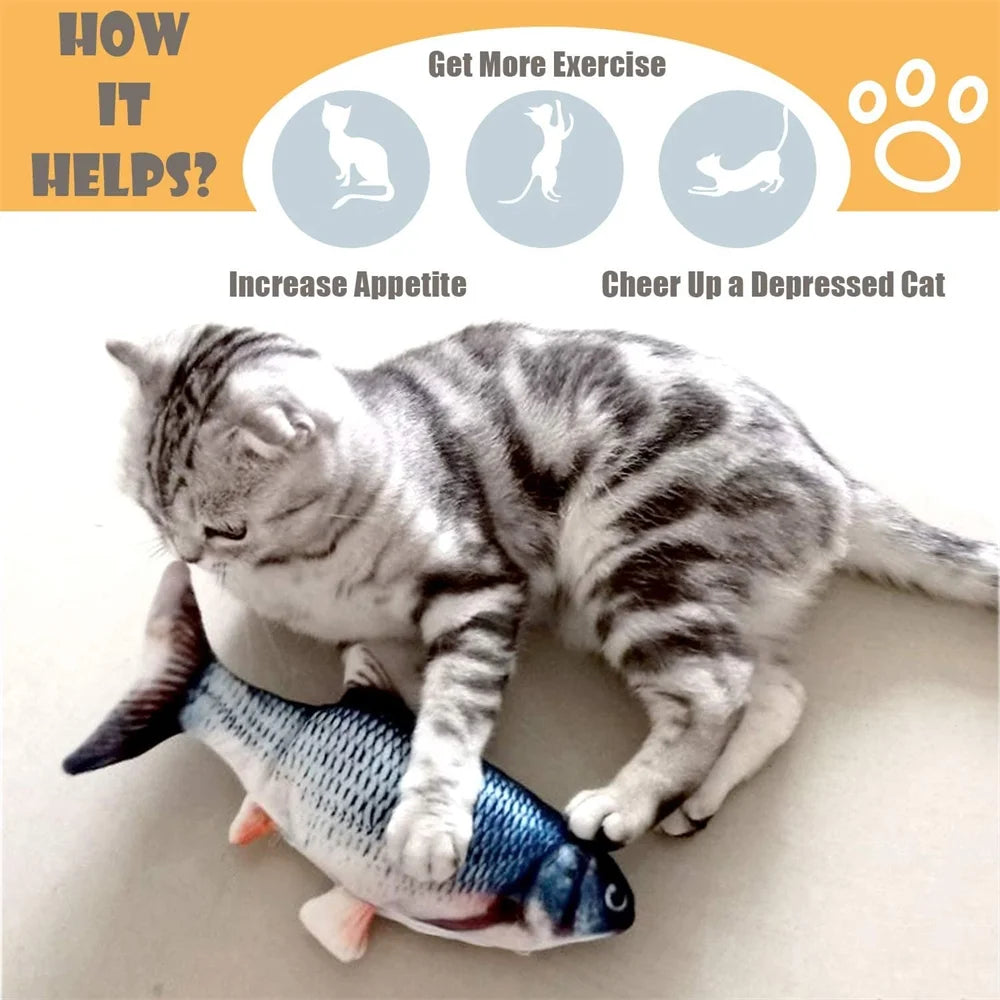 Electric Flipping Fish Cat Toy U54345
