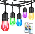 48FT RGB Cafe String Lights with 18 Shatterproof Edison Bulbs U855872