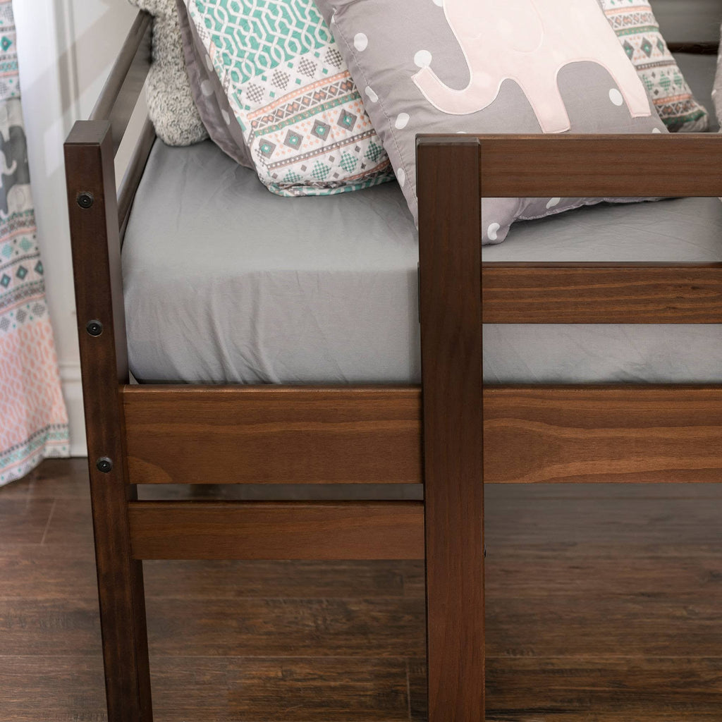 Twin Solid Wood Low Loft Bed Walnut X614