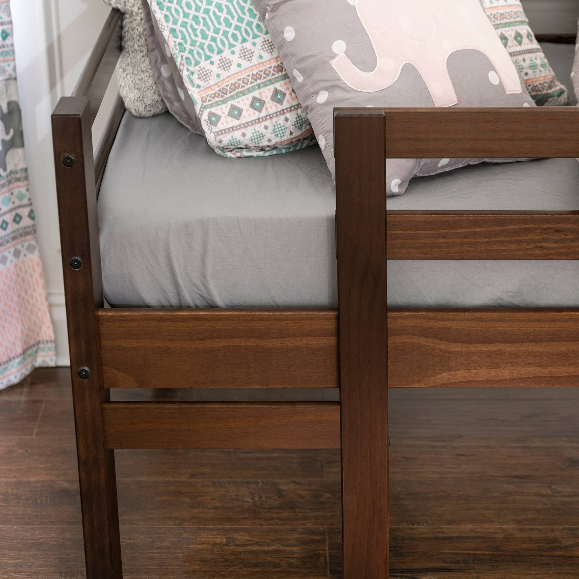 Twin Solid Wood Low Loft Bed Walnut X614