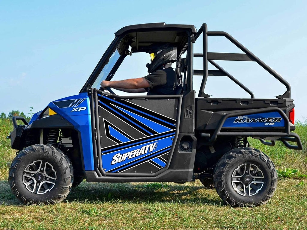 Aluminum Doors for Polaris Ranger XP 1000, Powder Coated Black, Pre-Assembled S7474