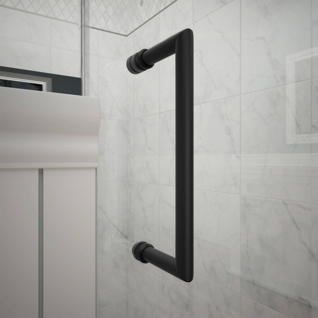 Satin Black Frameless Hinged Shower Door K177544
