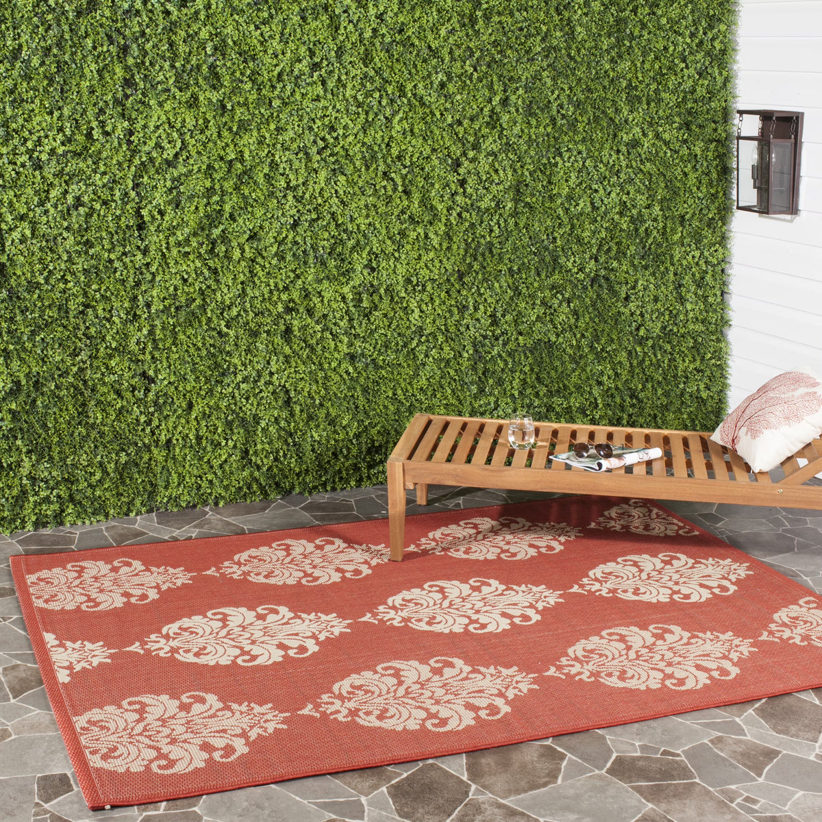 9' x 12' Red/Natural Geometric Medallion Area Rug Q67187