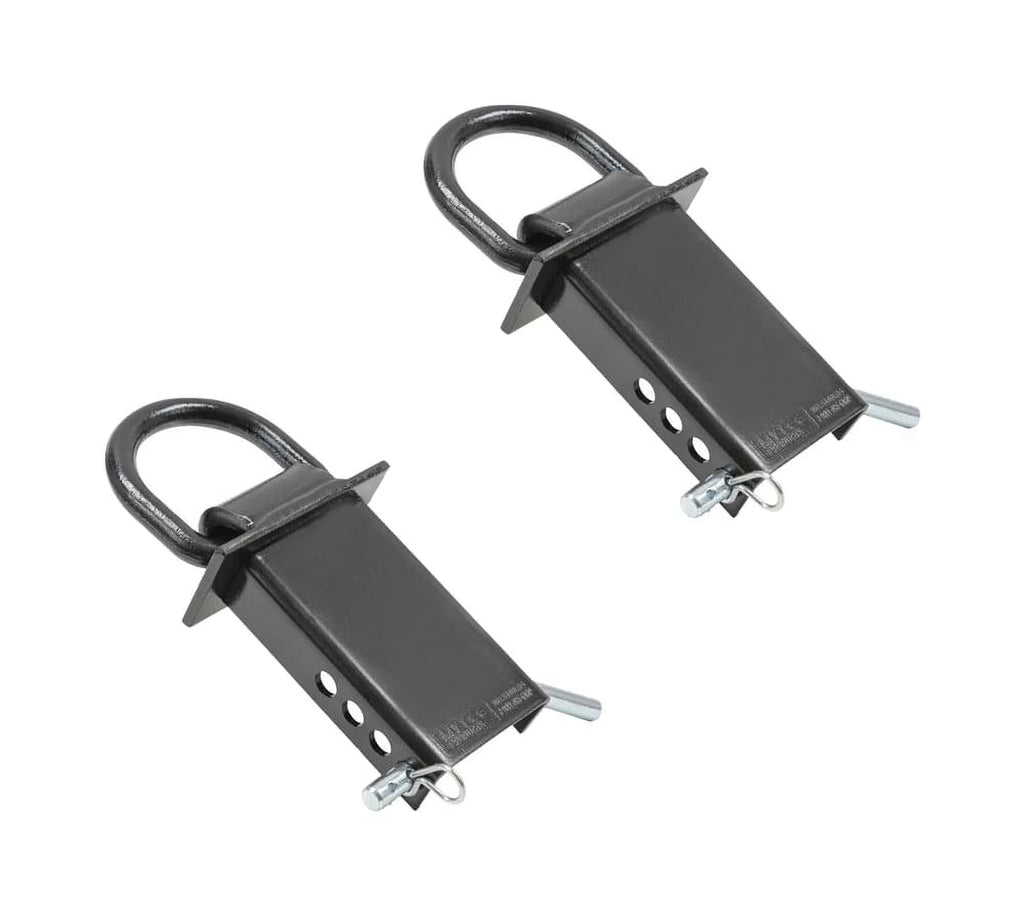 2 Pack Heavy Duty Adjustable Stake Pocket D Ring Black with 1/2" Hitch Pin, 4 Holes, 5400 lbs Load Limit X7562