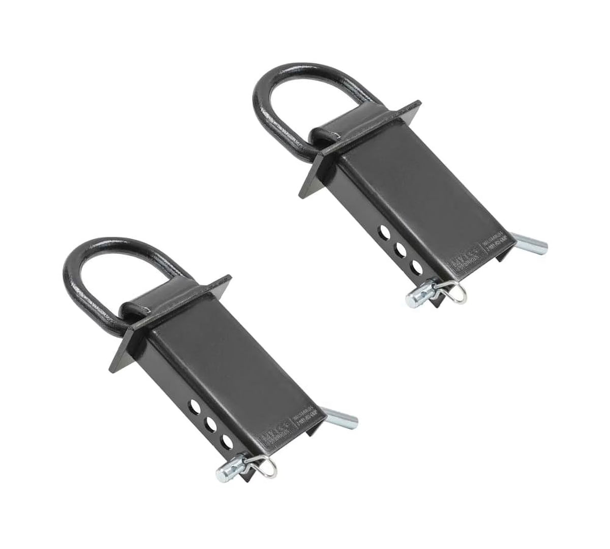 2 Pack Heavy Duty Adjustable Stake Pocket D Ring Black with 1/2" Hitch Pin, 4 Holes, 5400 lbs Load Limit X7562