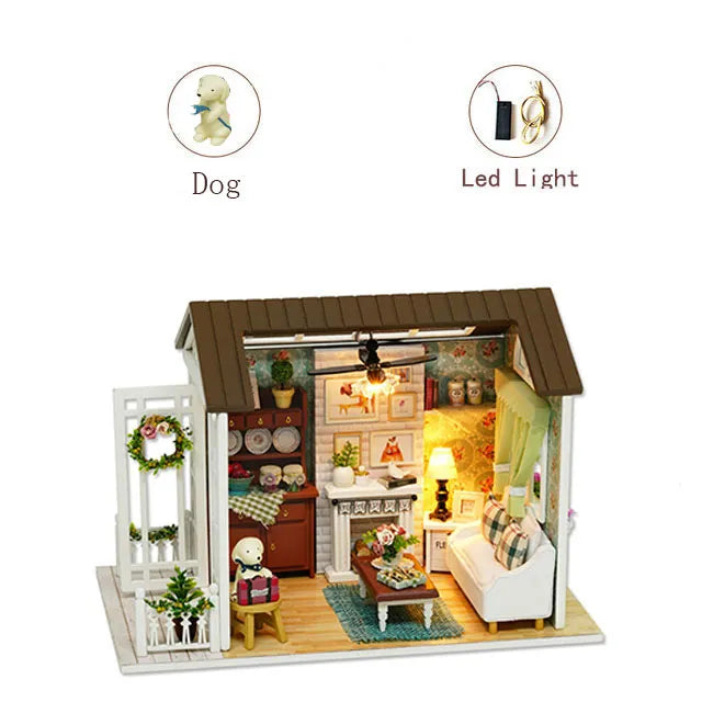 Doll House DIY Miniature Dollhouse Toy Furnitures I861597