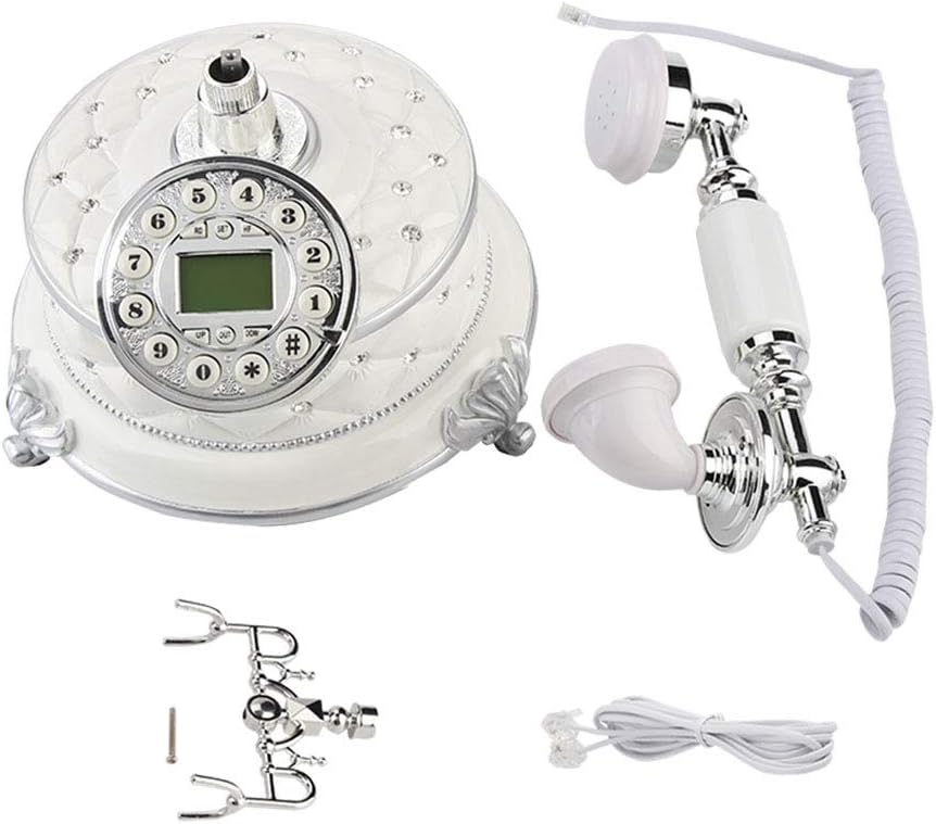 Retro Rotary Dial Antique Landline Phone, LCD Display, Caller ID, Pack of 2 C390