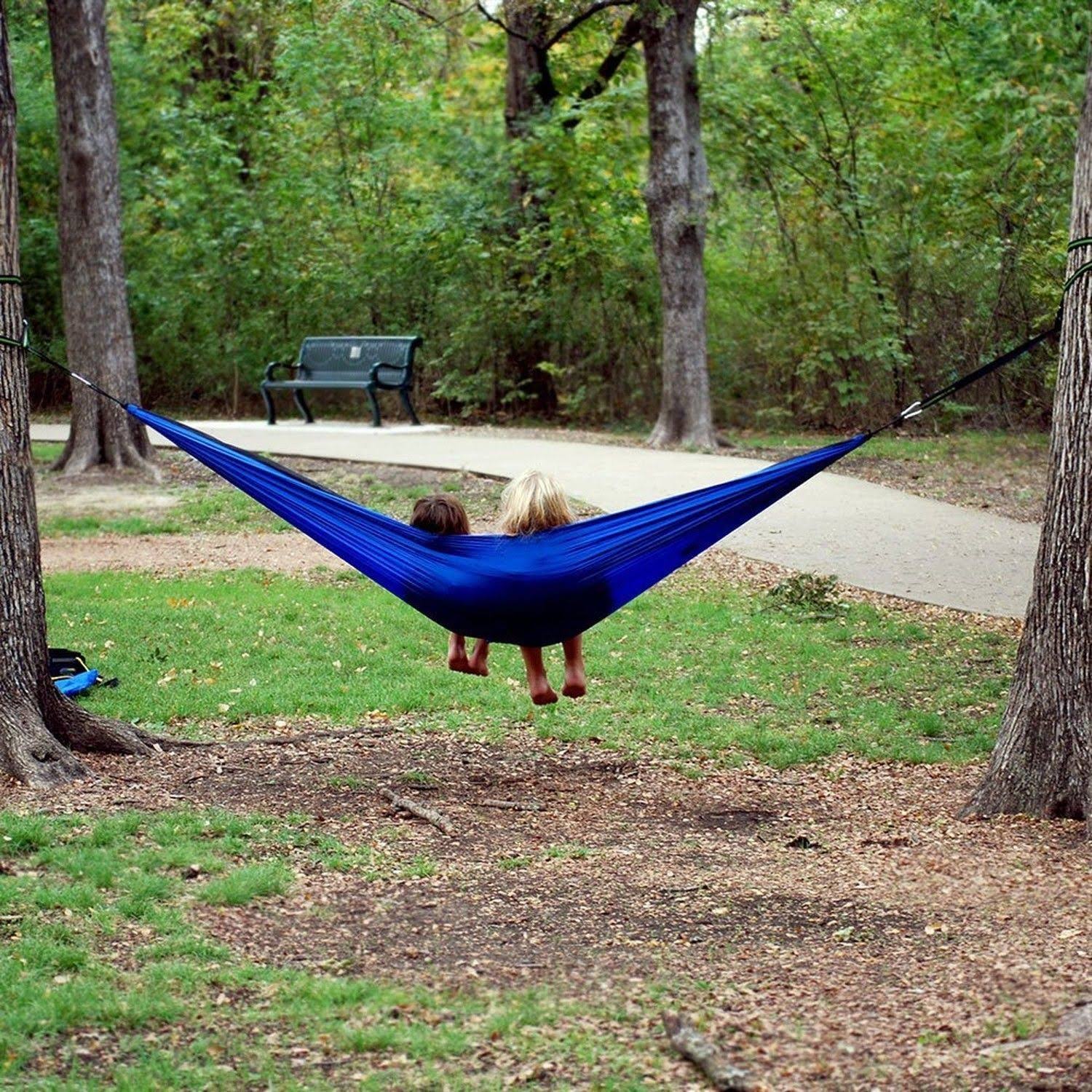 Camping Hammock with Mosquito Net Rain Fly Tree Straps J5200