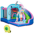 5-in-1 Inflatable Bounce House with Slide & Water Gun Z782211
