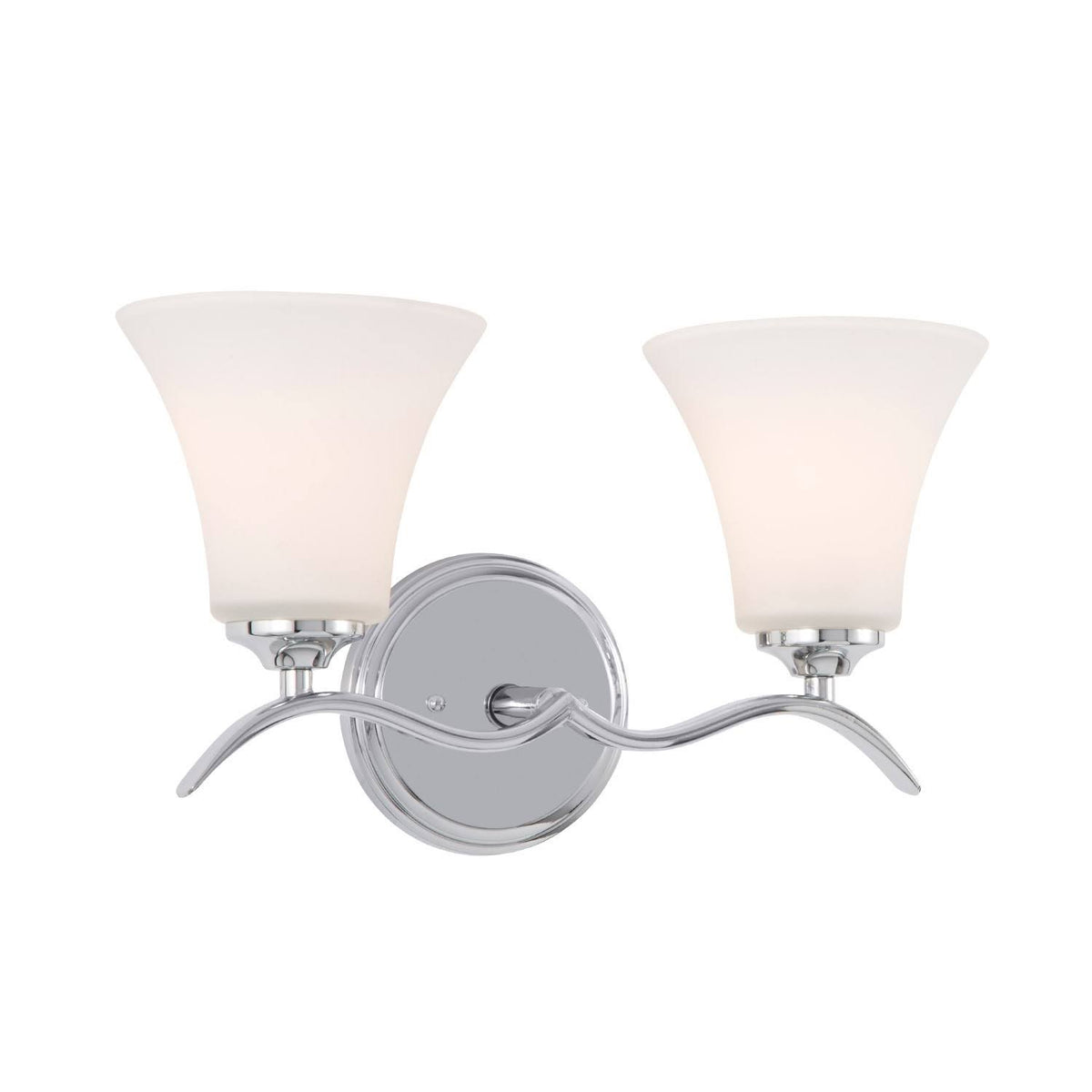 Brushed Nickel 2-Light Bathroom Fixture S4686