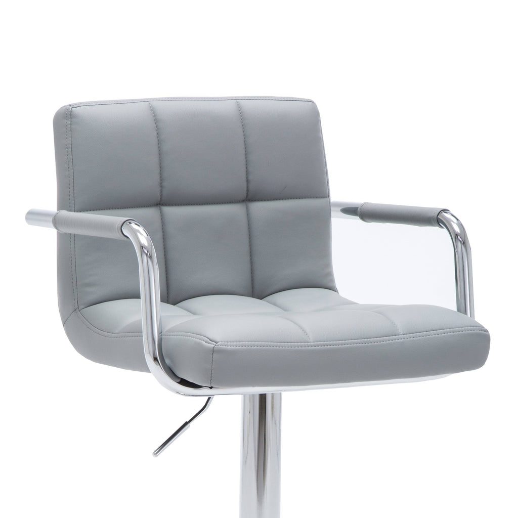 Black Faux Leather Swivel Barstools Set of 3 U288