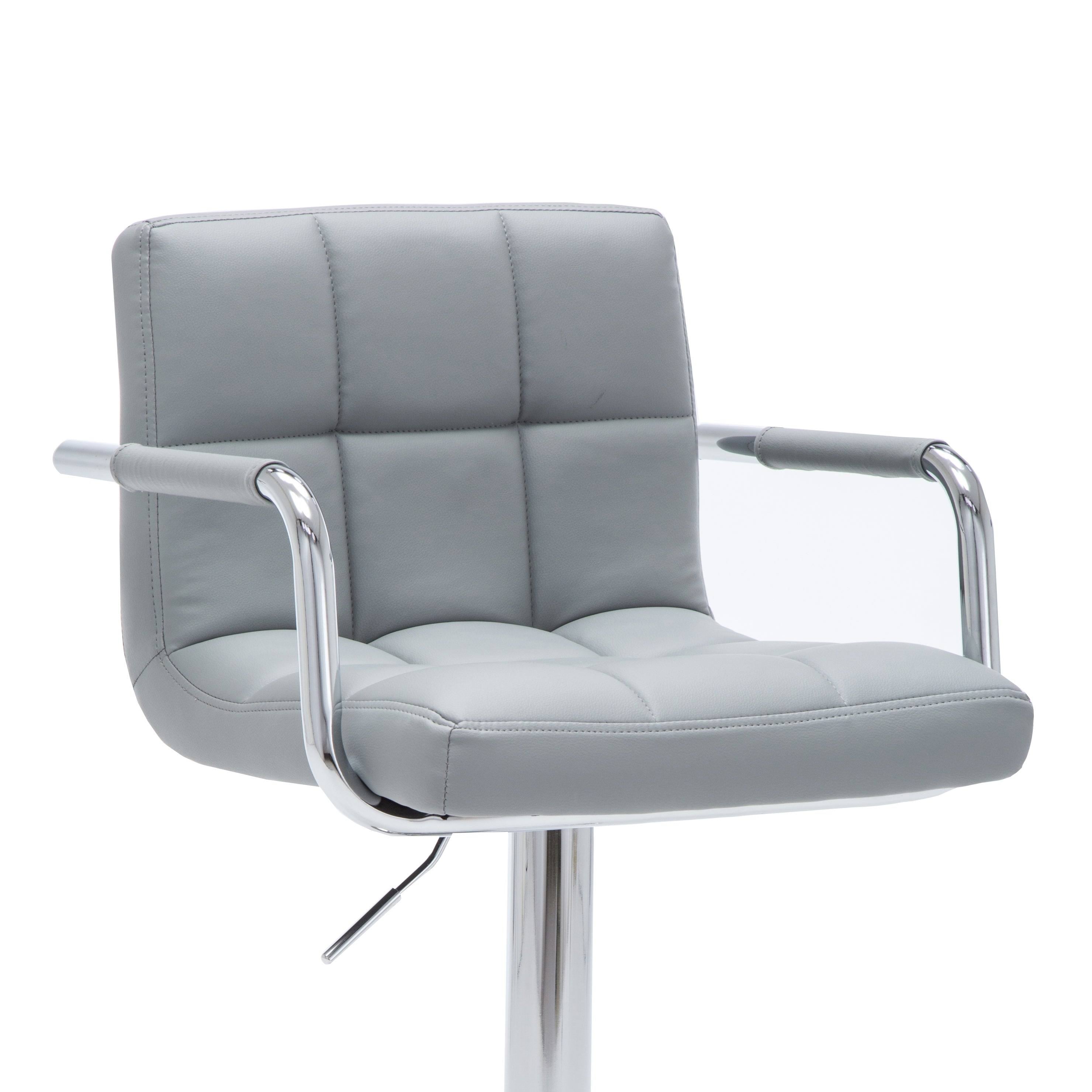 Black Faux Leather Swivel Barstools Set of 3 U288