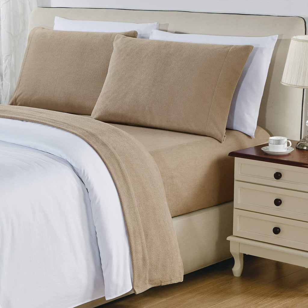Leopard Full Polar Fleece Microfiber Bed Sheet Set, 4 Pcs Z247