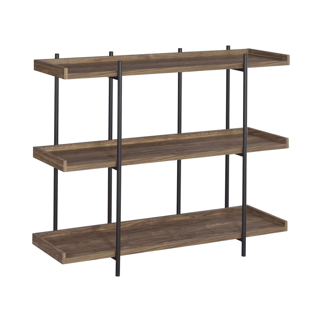 Aged Walnut 3-Shelf Bookcase U872