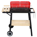 Square Enamel Charcoal Oven Black Red Z7142