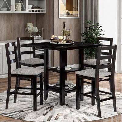 5 - Piece Dining Set Espresso Beige D329