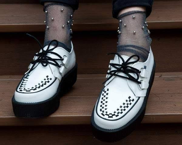 White Leather Creeper Shoes G326871