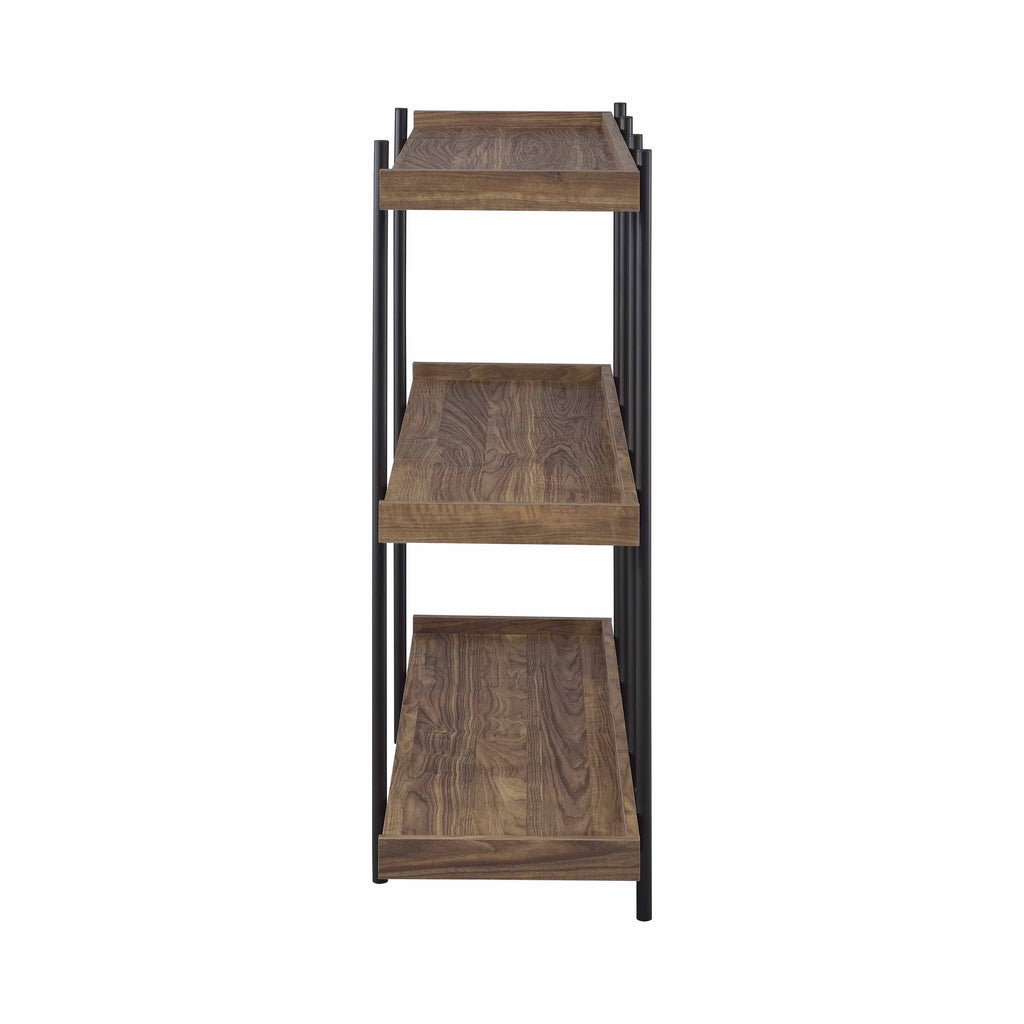 Aged Walnut 3-Shelf Bookcase U872