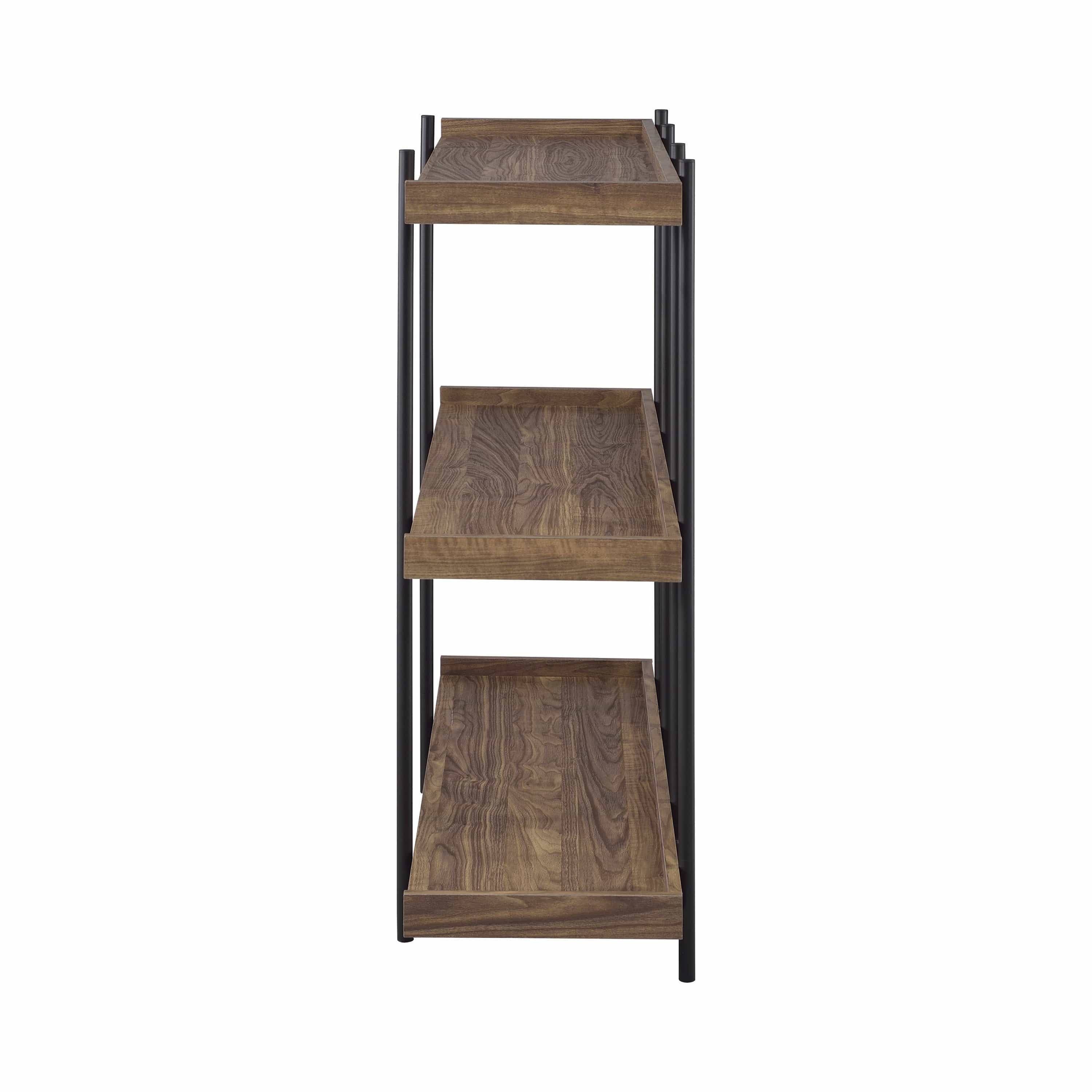 Aged Walnut 3-Shelf Bookcase U872