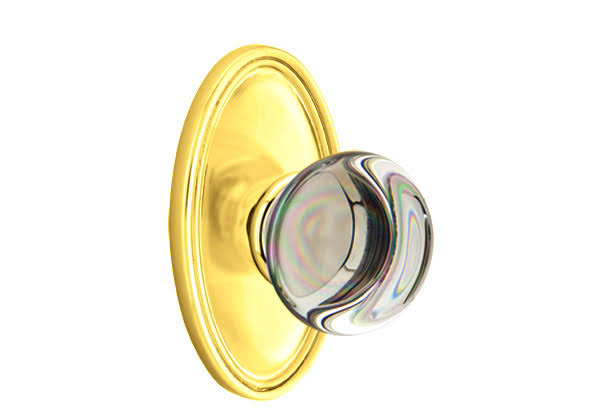 Polished Brass Passage Set with Crystal Knob C9652