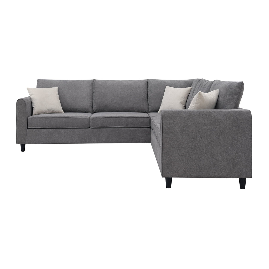 Gray Upholstered L Shaped Sectional Sofa H763818