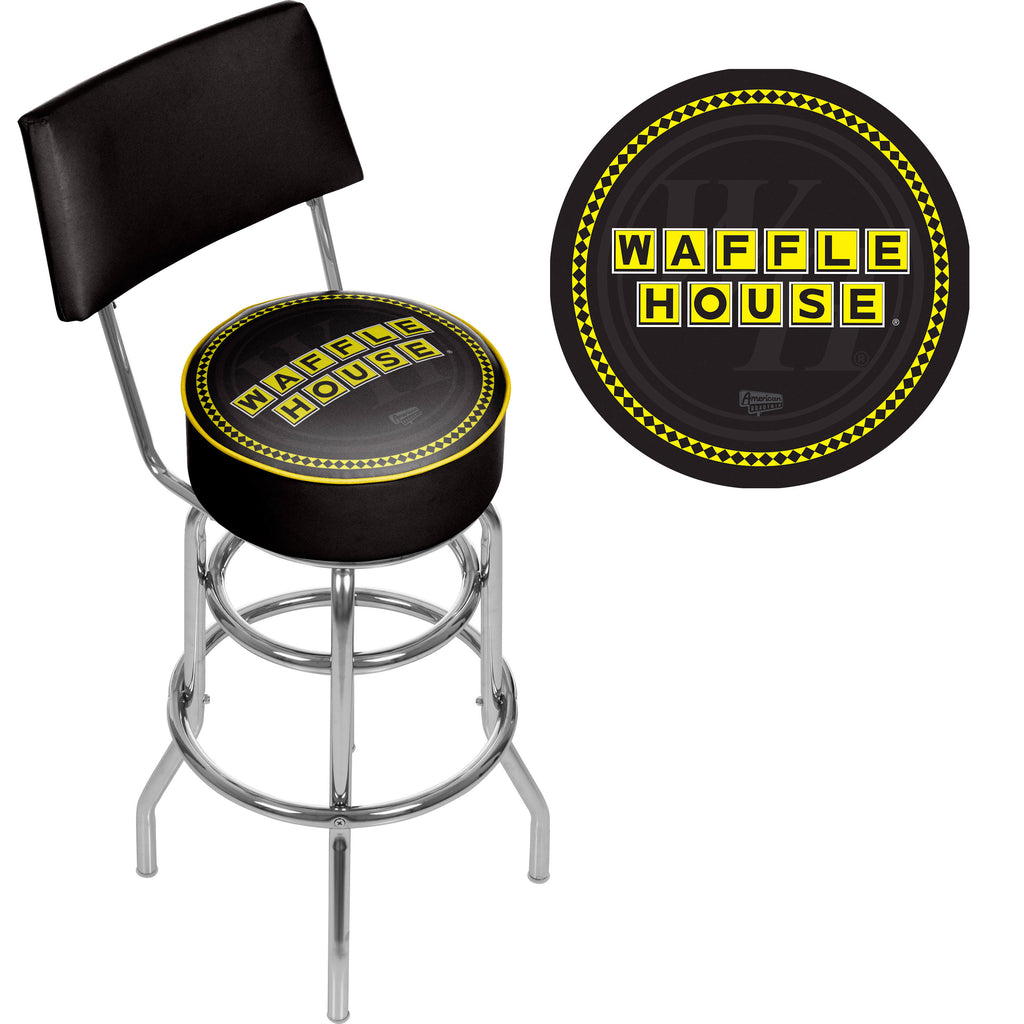 Padded Swivel Bar Stool with Back T1404