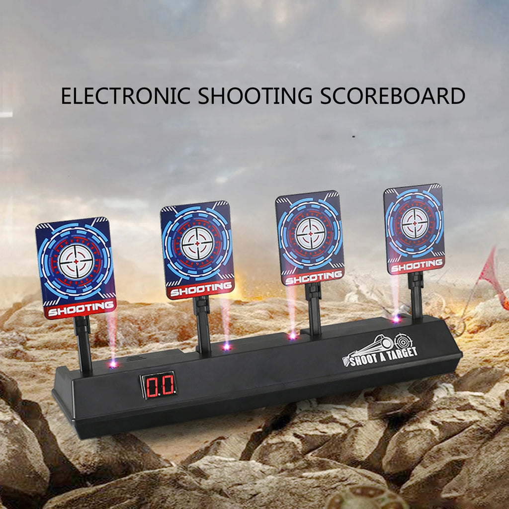 Electronic Scoring Shooting Targets, 4 Targets LED Light Auto Reset P15814