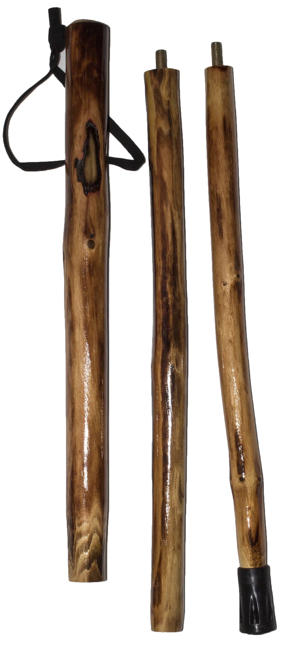 Wooden Walking Stick with Compass and Pouch Q105226