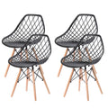 Black Set of 4 Plastic Dining Chair U974
