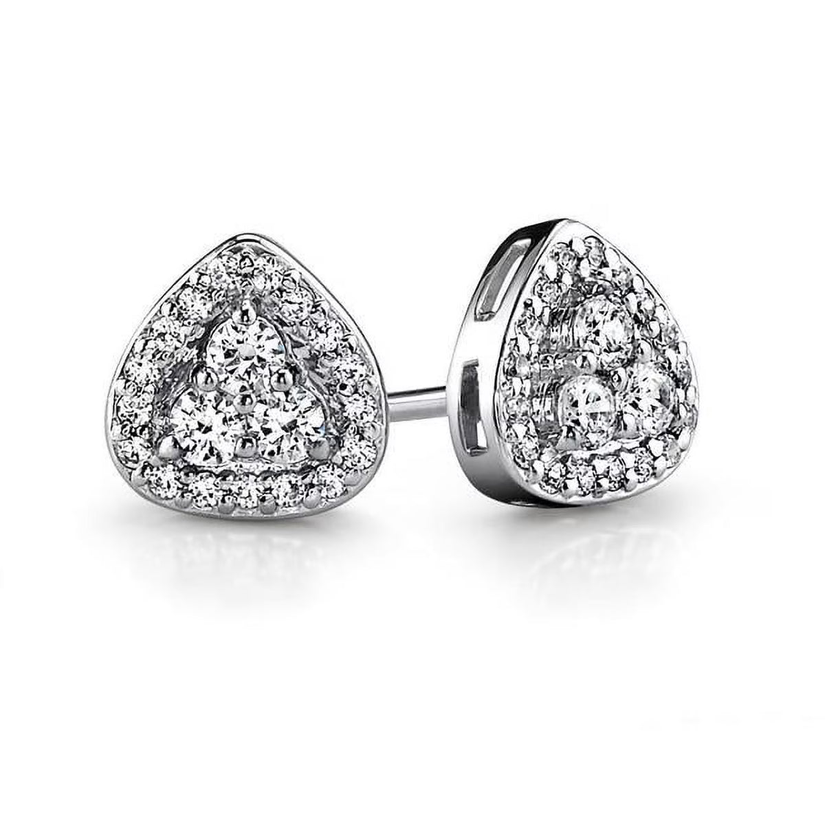 2.00 CT Round Brilliant Cut Diamond Stud Earrings 14K White Gold Z389
